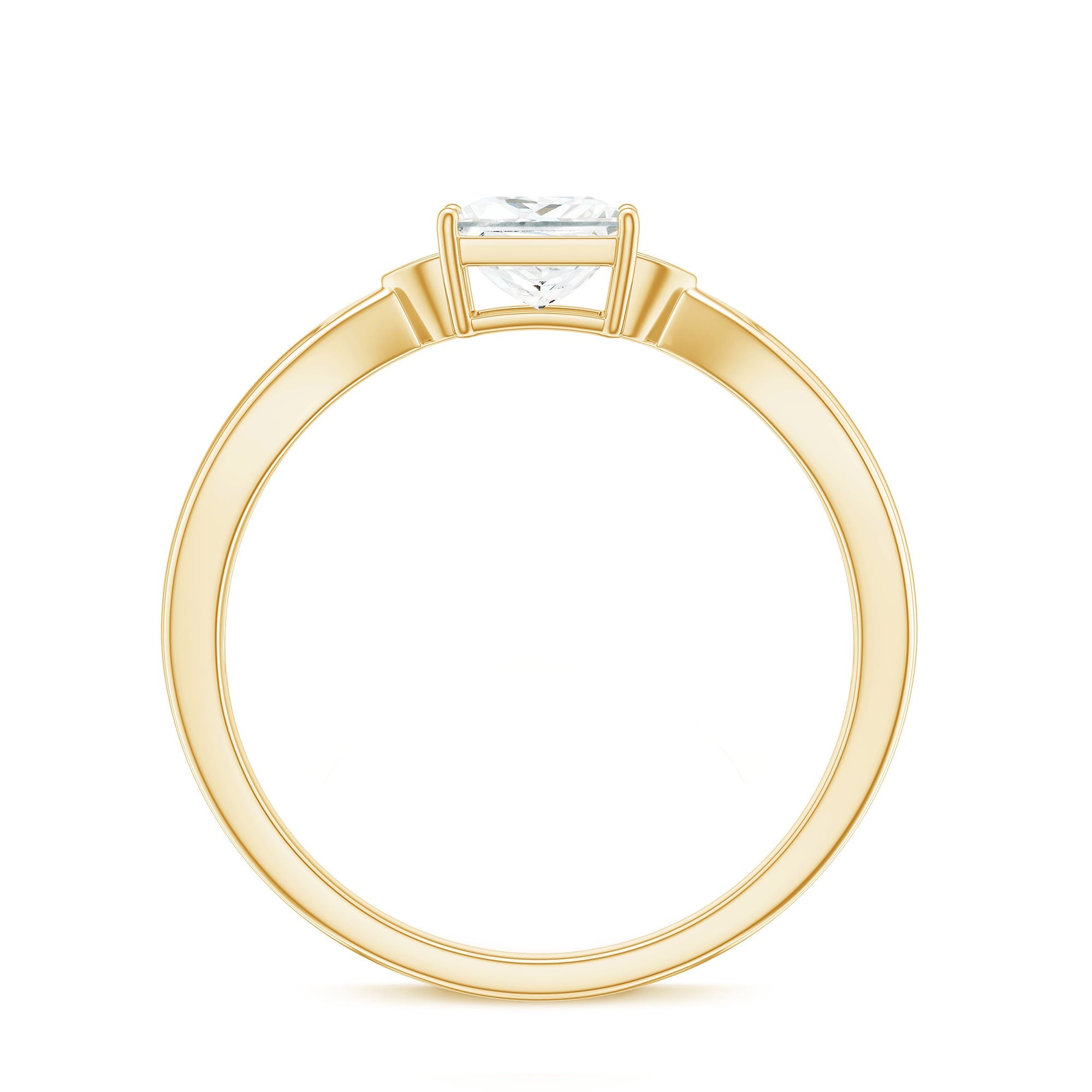 5MM Princess Cut Moissanite Solitaire Promise Ring for Her