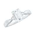 6x8mm Emerald Cut Certified Moissanite Engagement Ring for Women