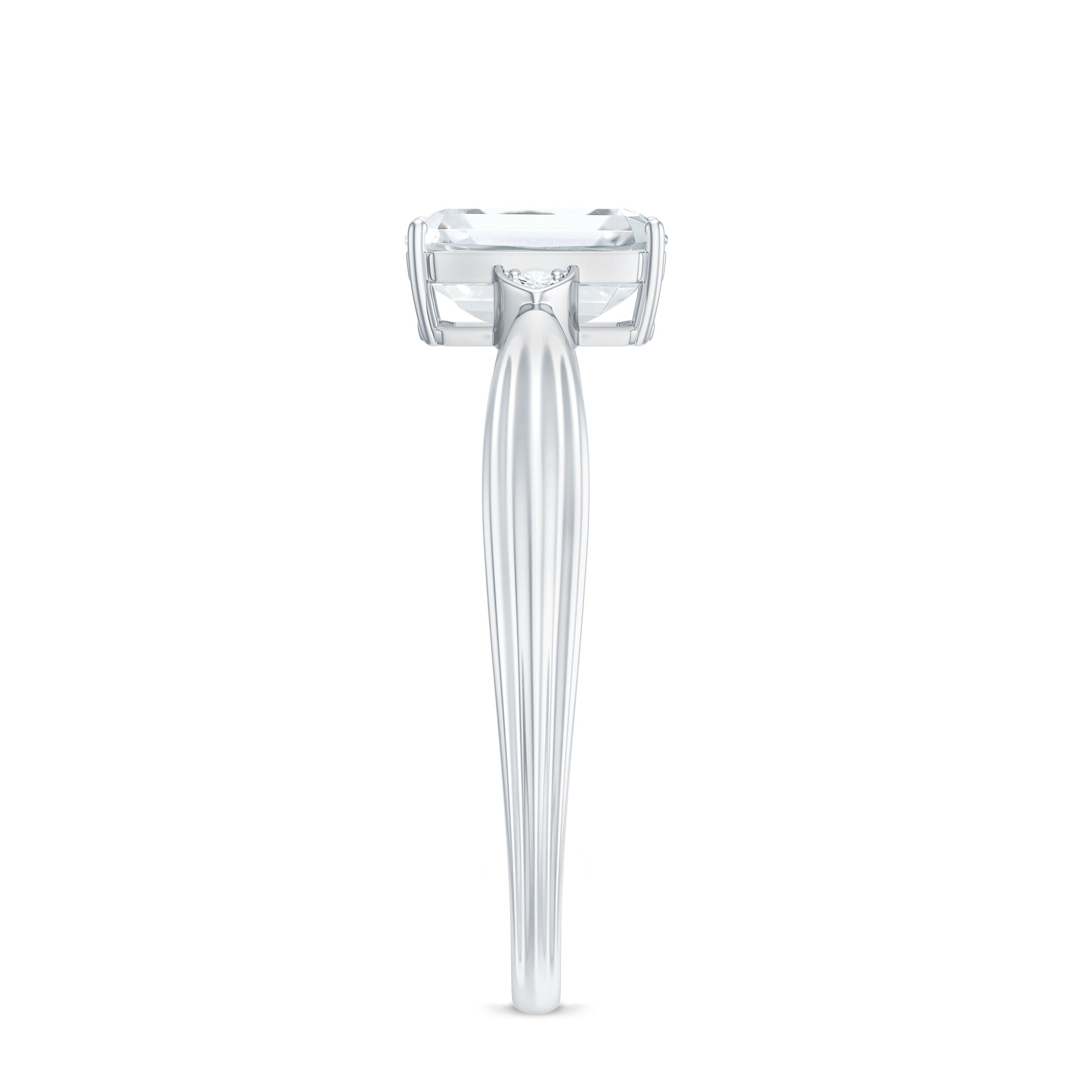 6x8mm Emerald Cut Certified Moissanite Engagement Ring for Women