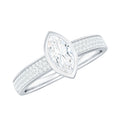 4x8mm Marquise Cut Moissanite Engagement Ring in Bezel Setting
