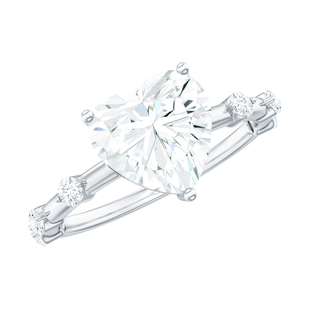 8mm Heart Shaped Moissanite Engagement Ring for Women