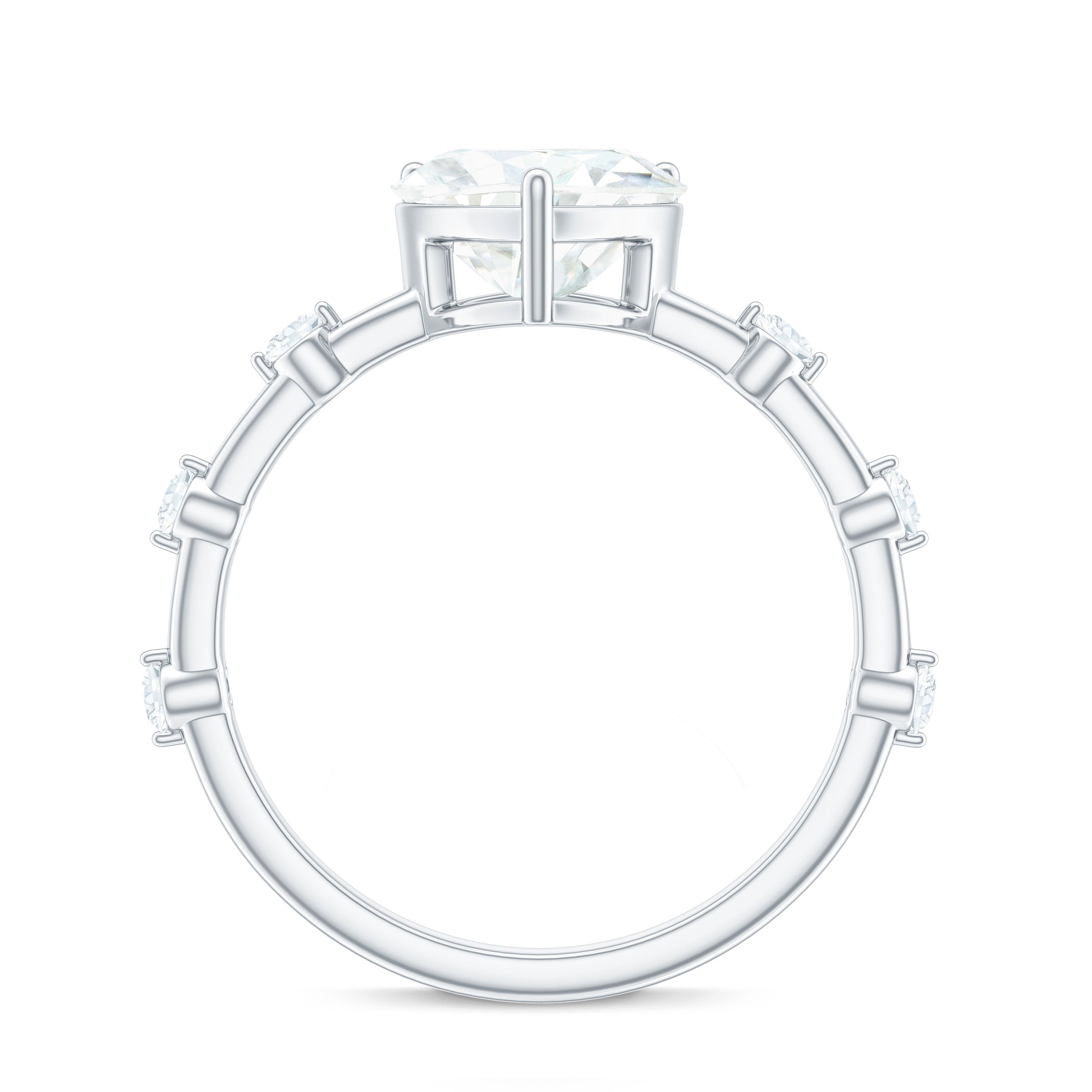 8mm Heart Shaped Moissanite Engagement Ring for Women