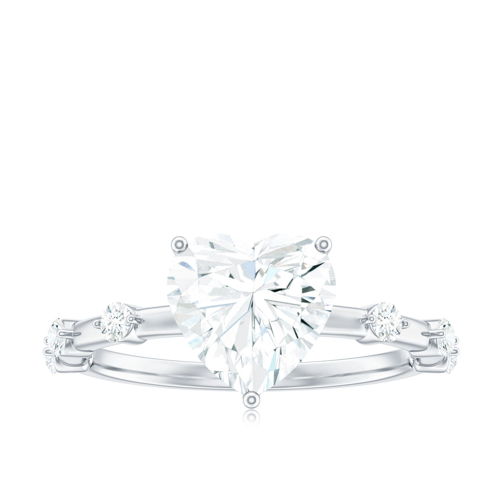 8mm Heart Shaped Moissanite Engagement Ring for Women