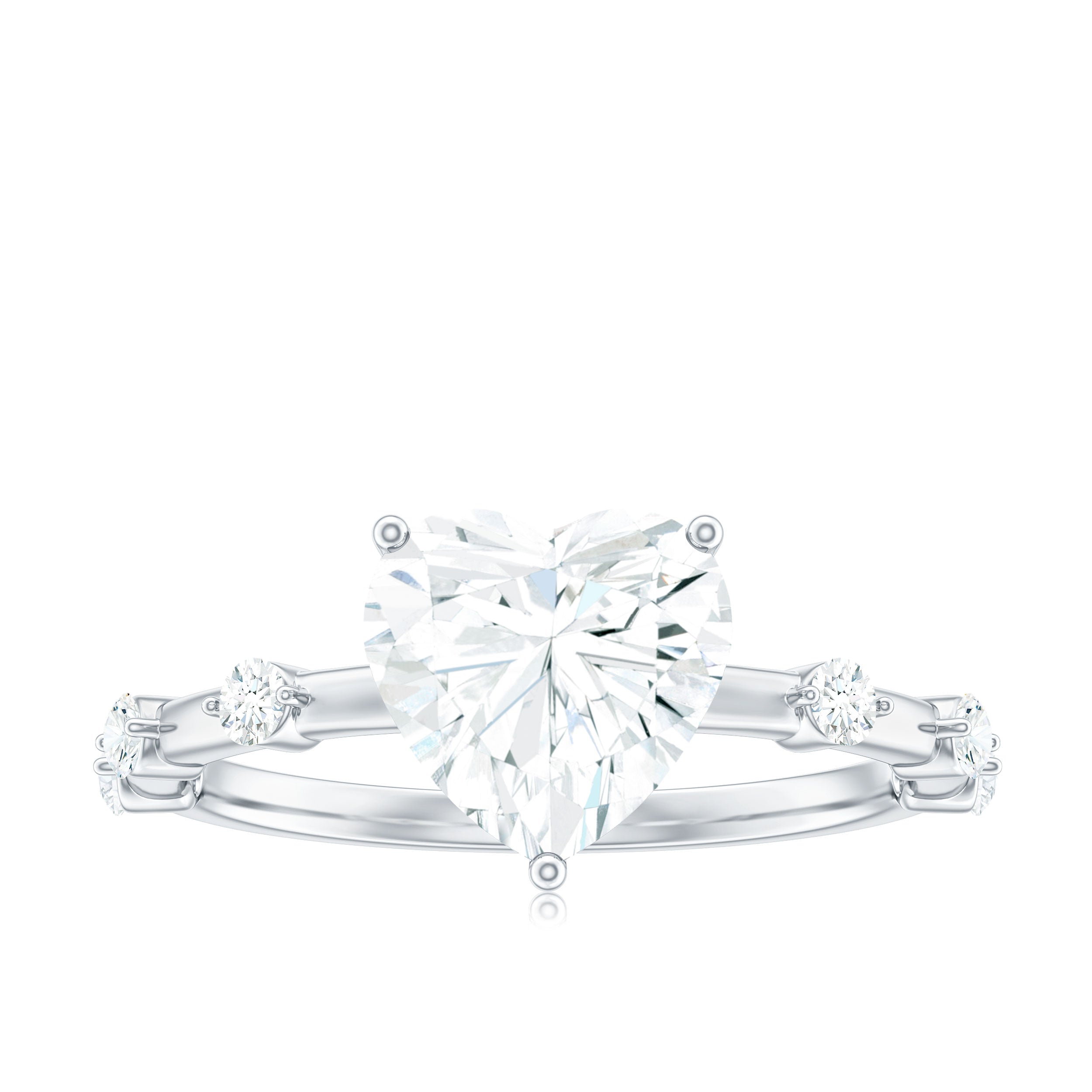 8mm Heart Shaped Moissanite Engagement Ring for Women