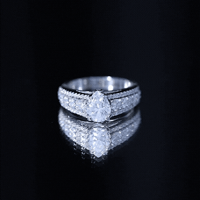 6X8 MM Pear Shape Moissanite Vintage Inspired Engagement Ring