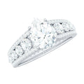 6X8 MM Pear Shape Moissanite Vintage Inspired Engagement Ring
