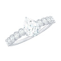 5x7mm Pear Cut Moissanite Teardrop Engagement Ring with Side Stones