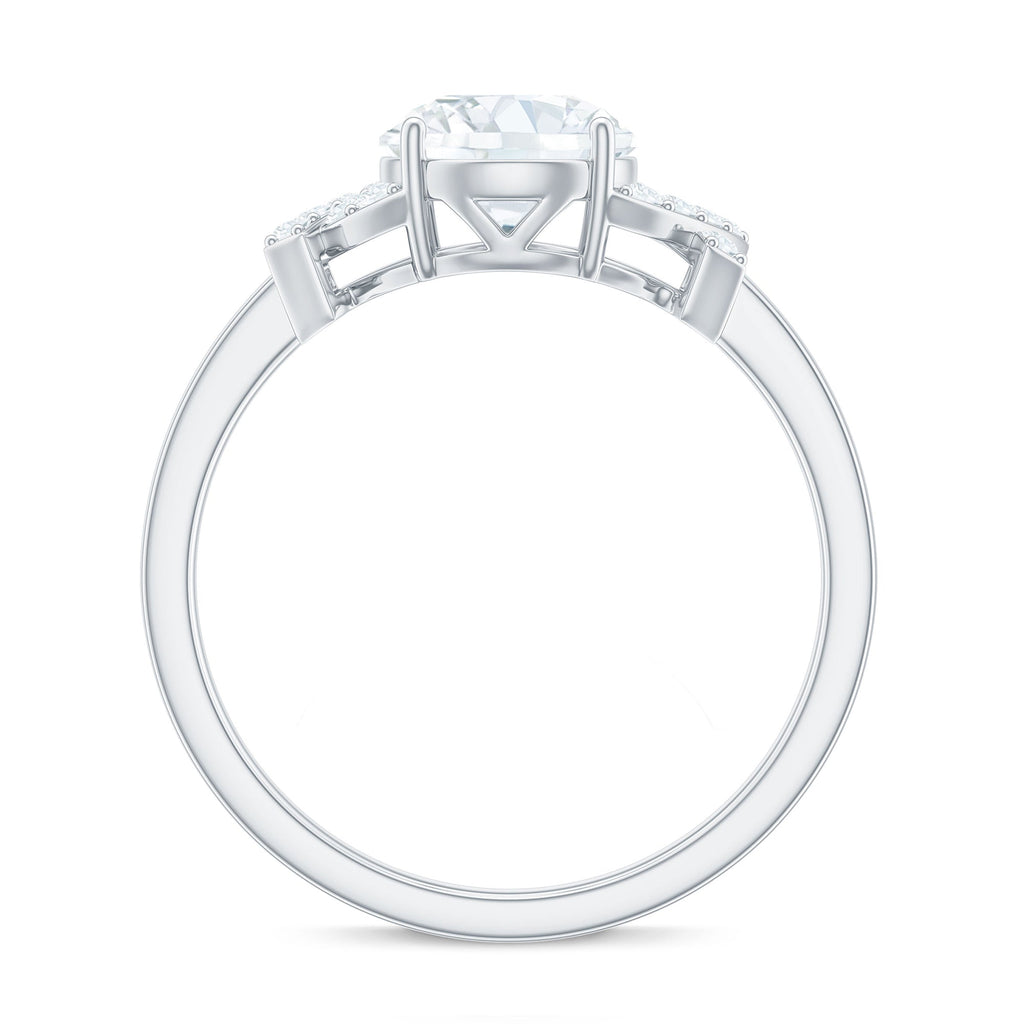7x7mm Brilliant Cut Moissanite Solitaire Engagement Ring for Women