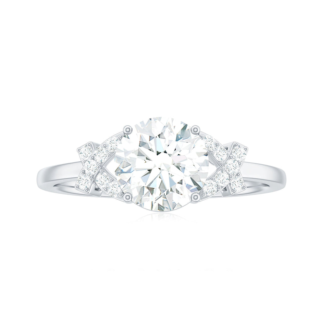 7x7mm Brilliant Cut Moissanite Solitaire Engagement Ring for Women
