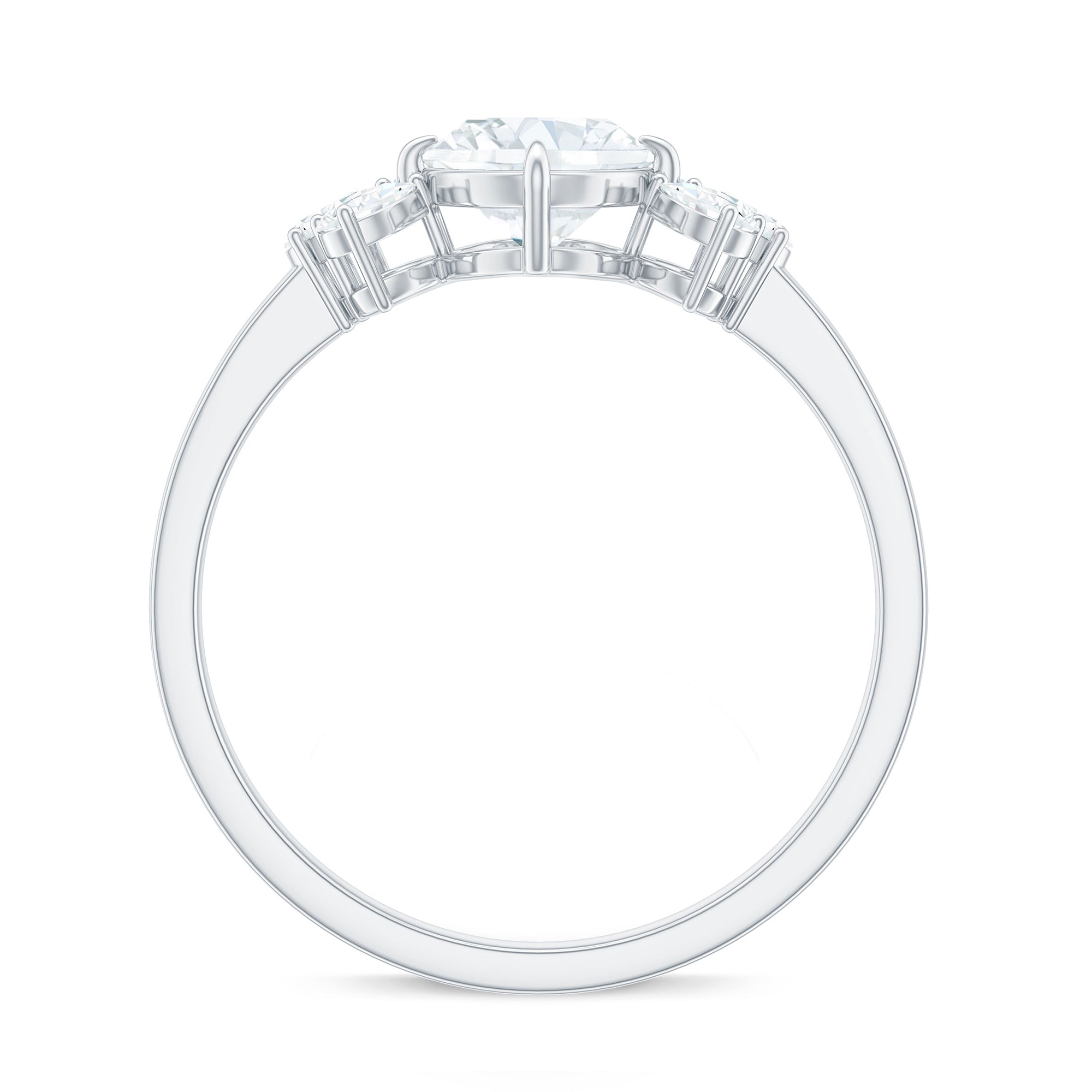 6X8mm Oval Cut Moissanite Designer Engagement Ring