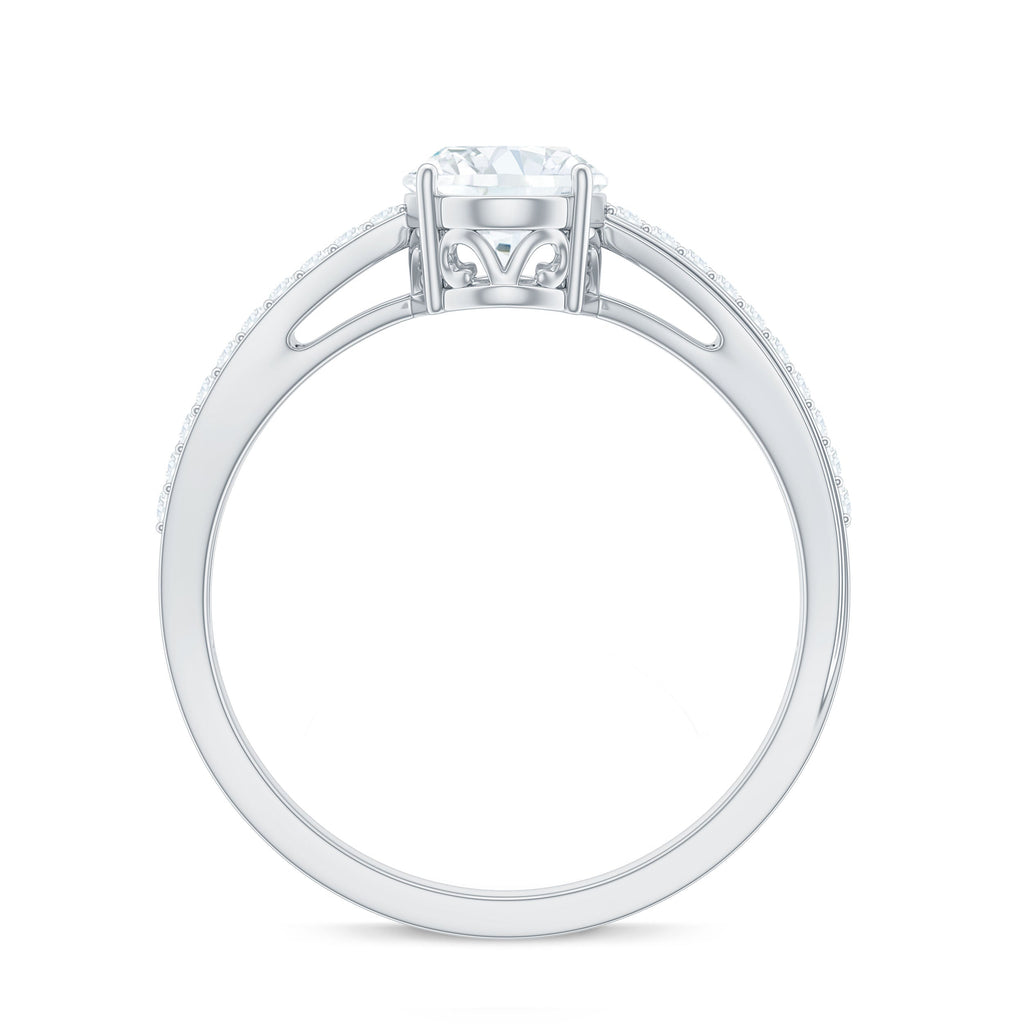 6X8mm Brilliant Cut Certified Moissanite Engagement Ring