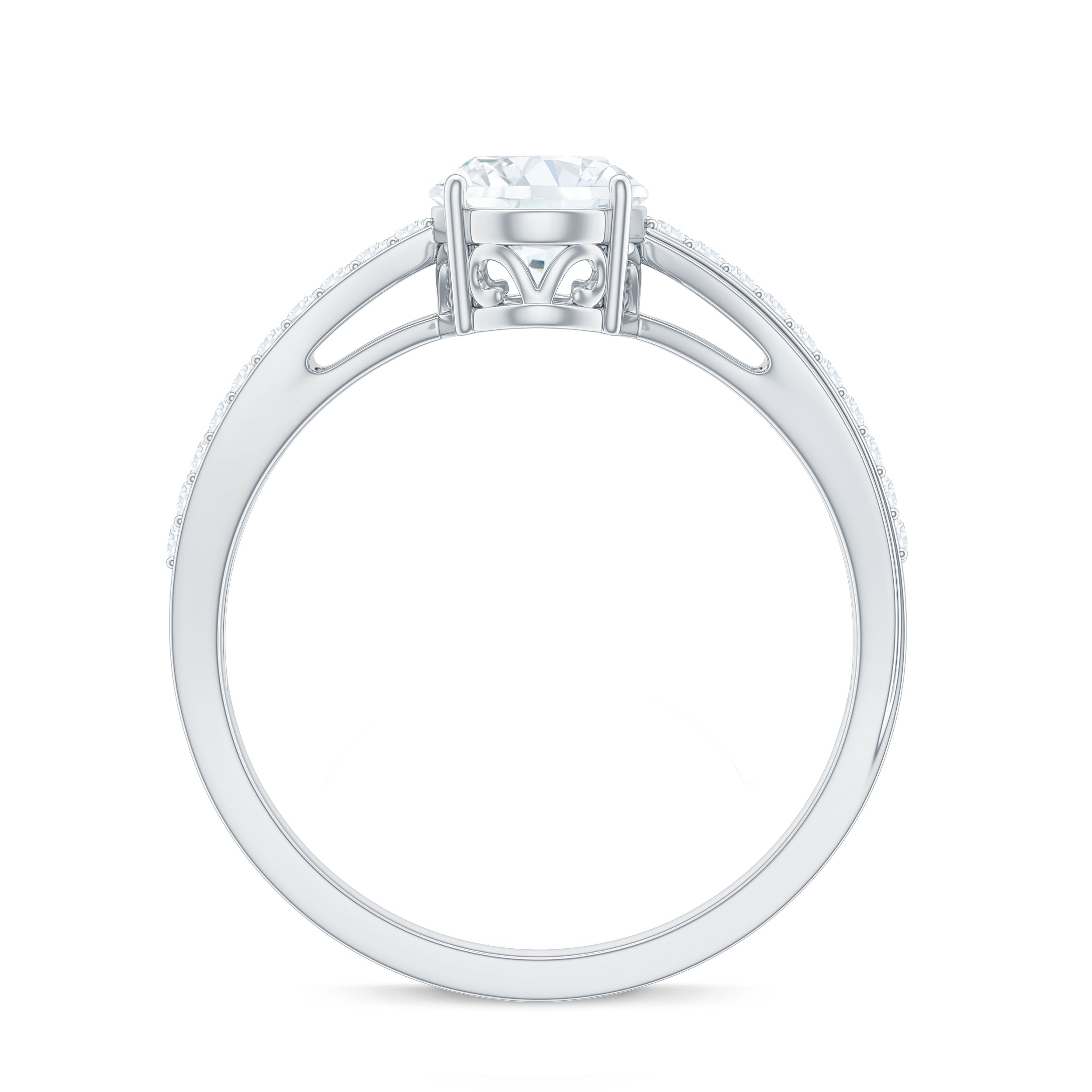 6X8mm Brilliant Cut Certified Moissanite Engagement Ring