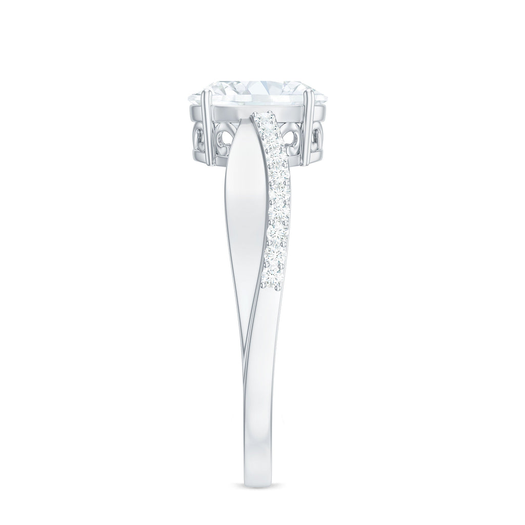 6X8mm Brilliant Cut Certified Moissanite Engagement Ring