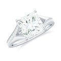 8 mm Princess Cut Moissanite Solitaire Engagement Ring with Split Shank