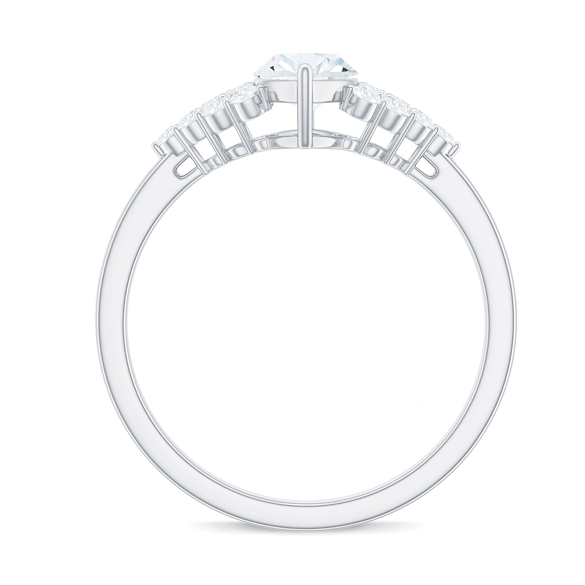 5X10mm Marquise Cut Moissanite Classic Engagement Ring