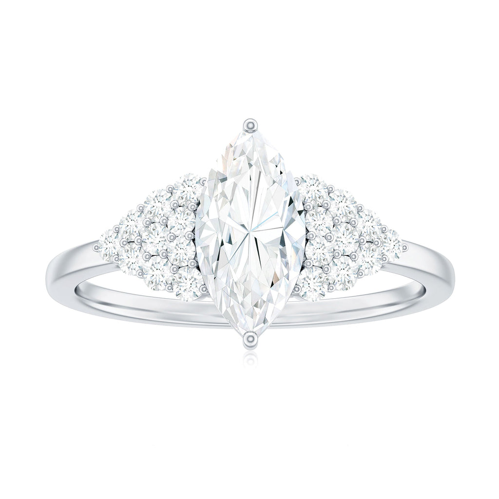 5X10mm Marquise Cut Moissanite Classic Engagement Ring