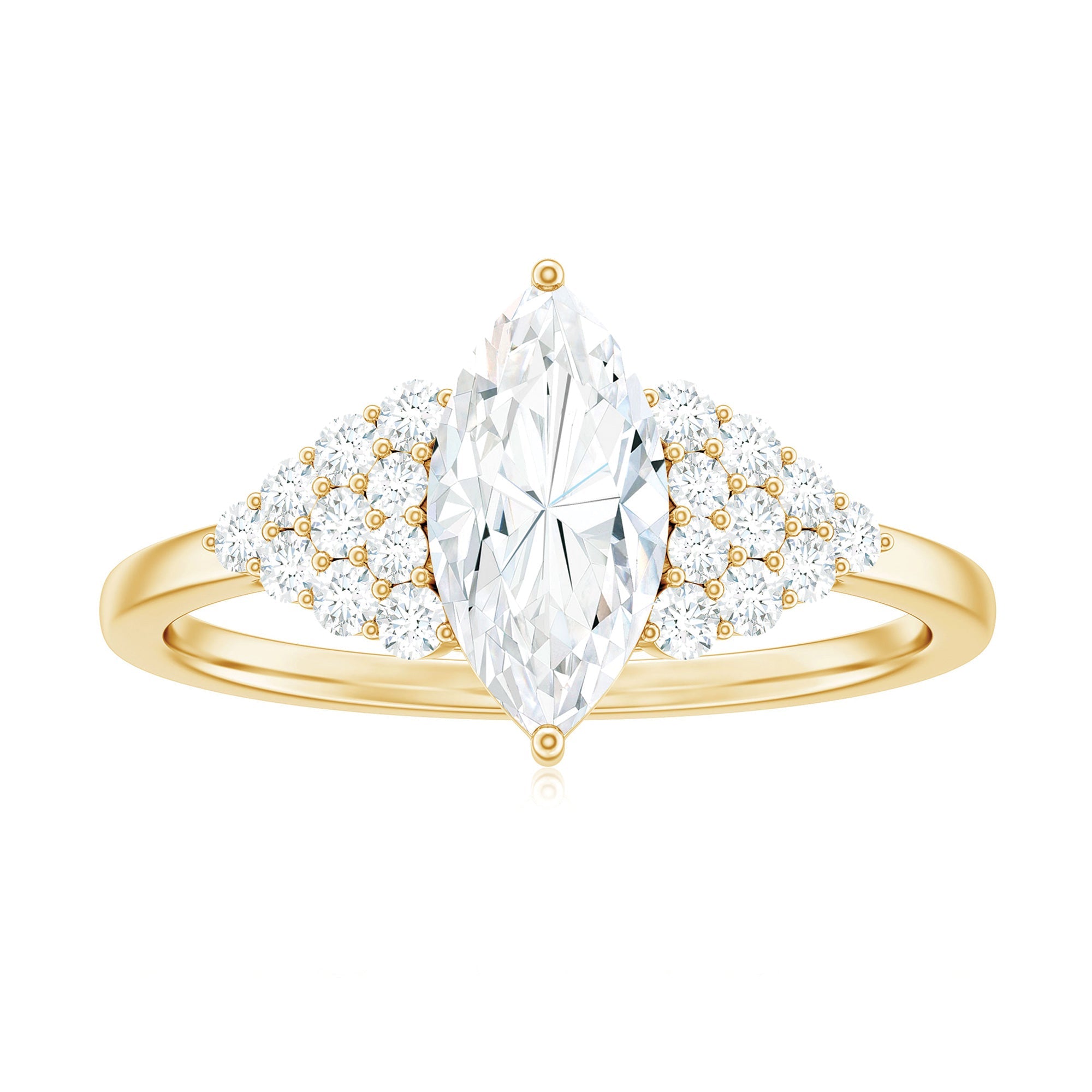 5X10mm Marquise Cut Moissanite Classic Engagement Ring