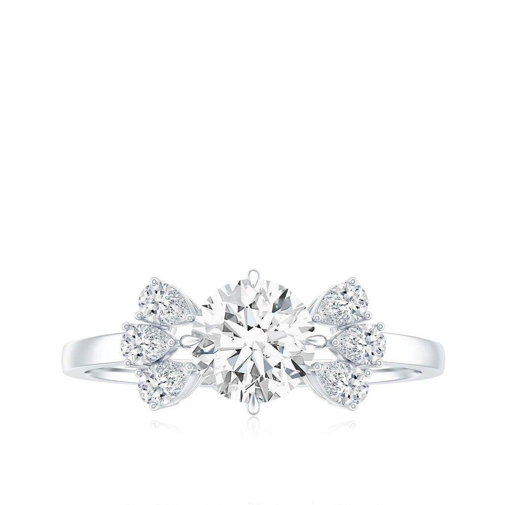6mm Round Moissanite Minimal Solitaire Engagement Ring