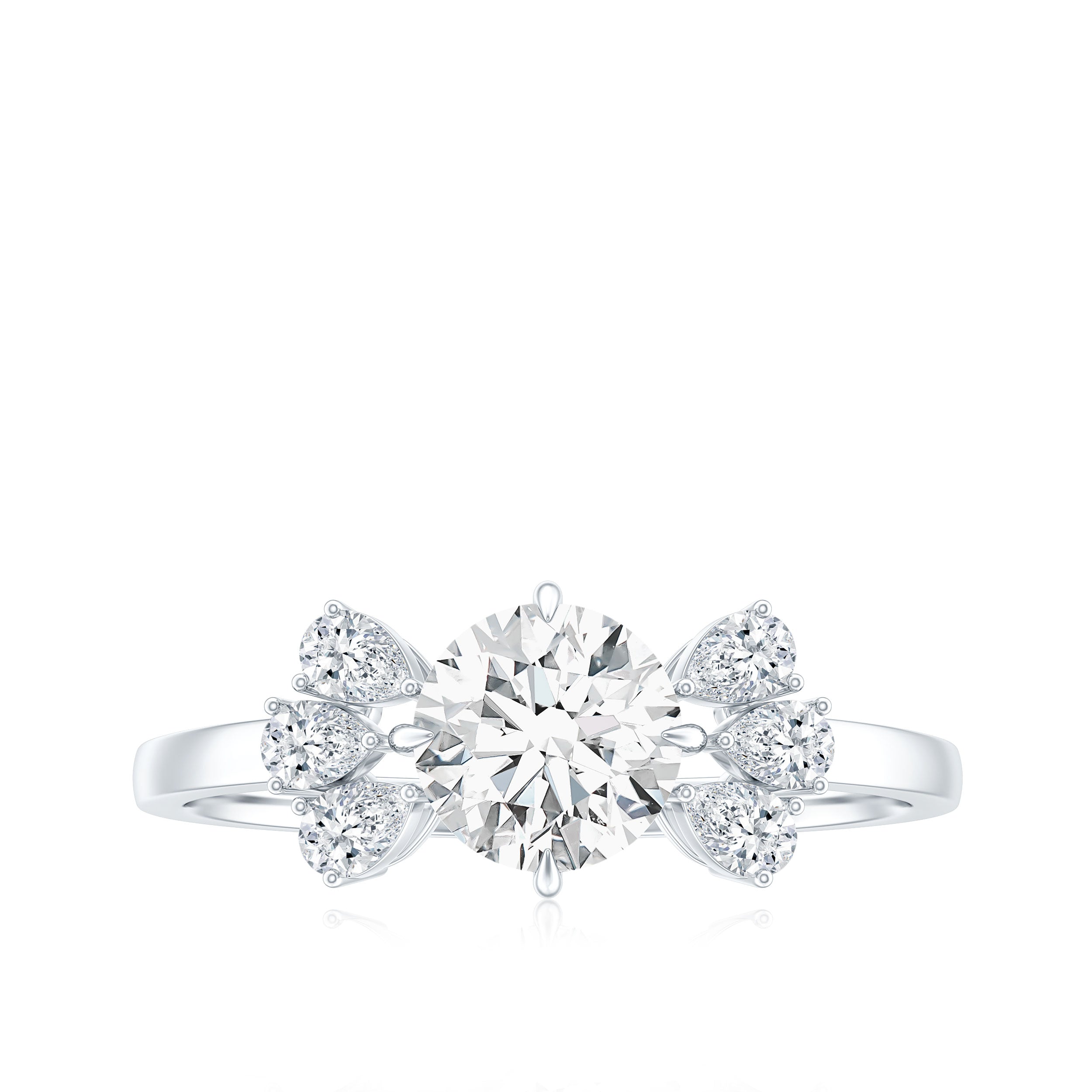 6mm Round Moissanite Minimal Solitaire Engagement Ring