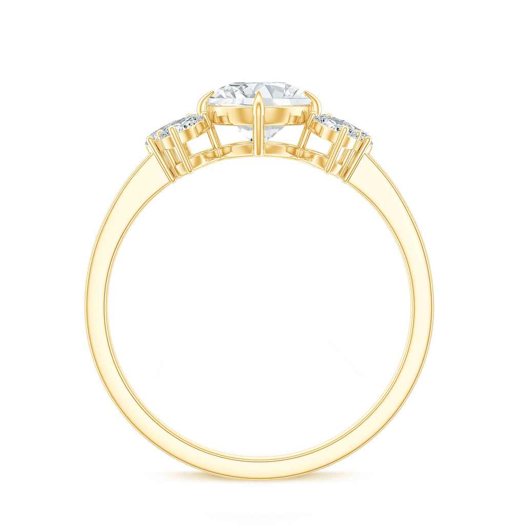 6mm Round Moissanite Minimal Solitaire Engagement Ring