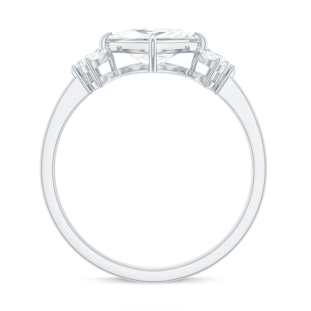 6 mm Princess Cut Moissanite Cluster Engagement Ring
