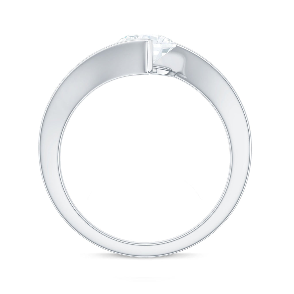 6 mm Cushion Cut Moissanite Solitaire Engagement Ring