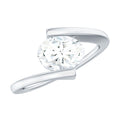 6X8mm Oval Moissanite Solitaire Engagement Ring with Bypass Shank