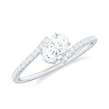 4X6 mm Oval Cut Moissanite East West Promise Ring