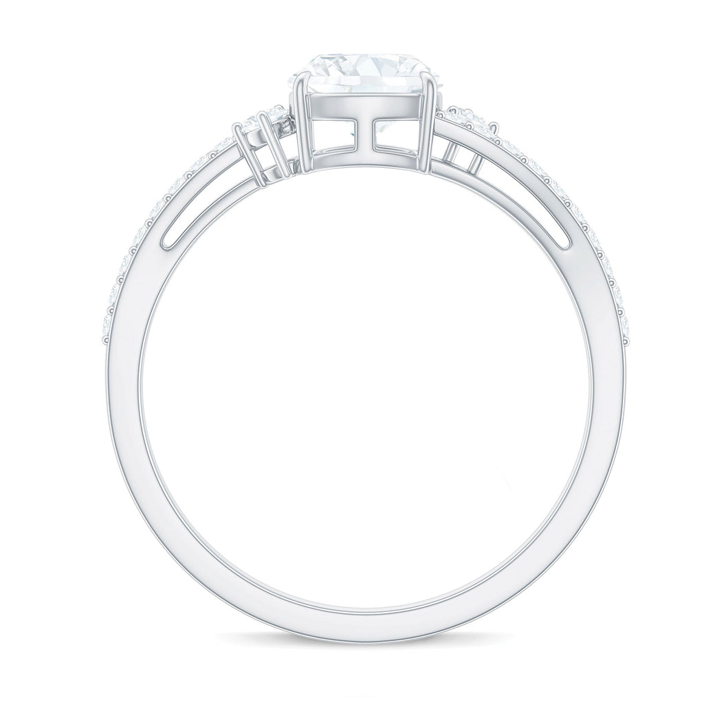 6X6 MM Cushion Cut Moissanite Bypass Engagement Ring for Women