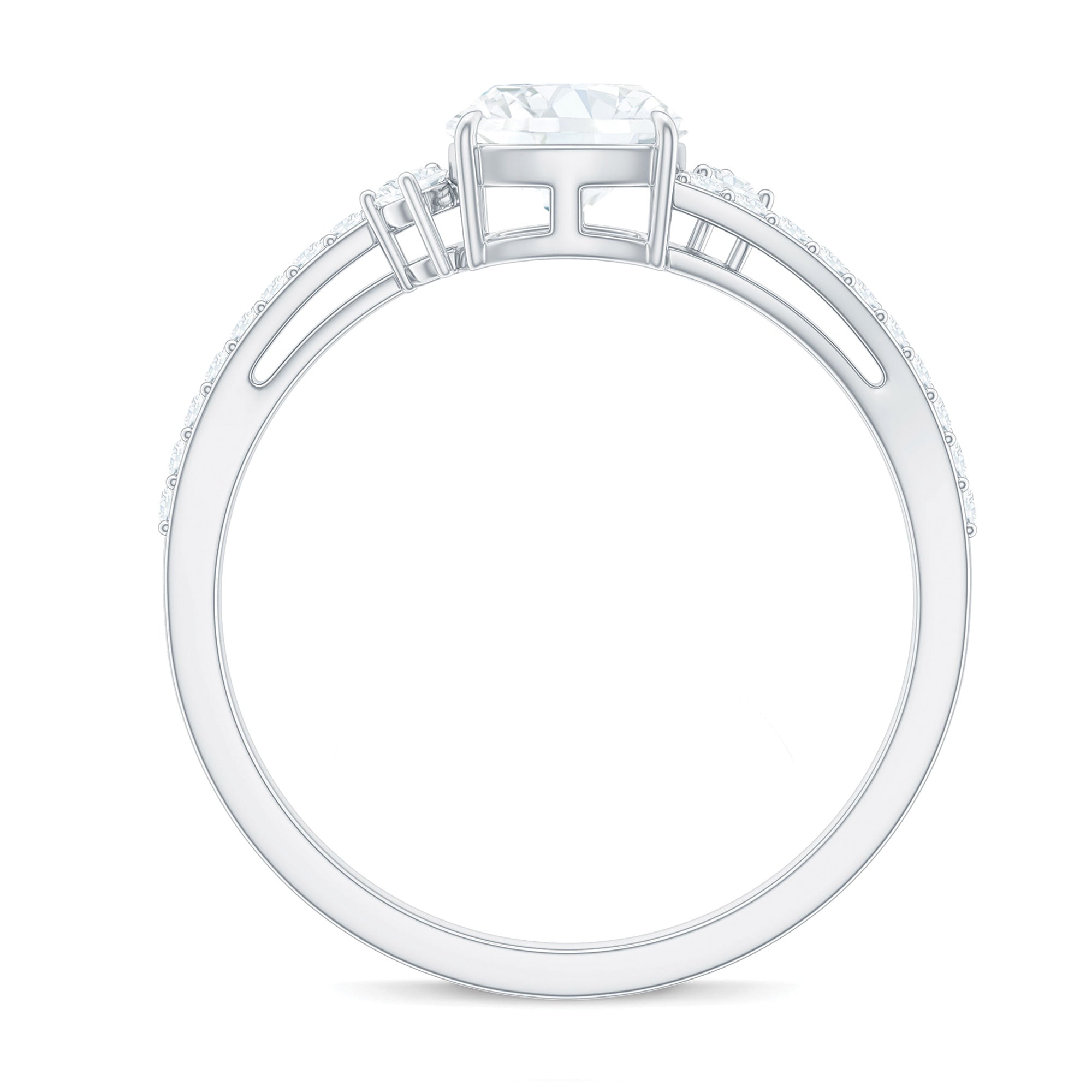 6X6 MM Cushion Cut Moissanite Bypass Engagement Ring for Women