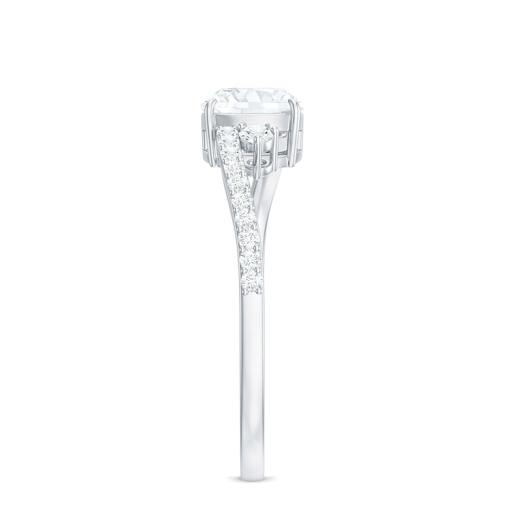 6X6 MM Cushion Cut Moissanite Bypass Engagement Ring for Women