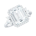 7X9 MM Emerald Cut Certified Moissanite Statement Engagement Ring
