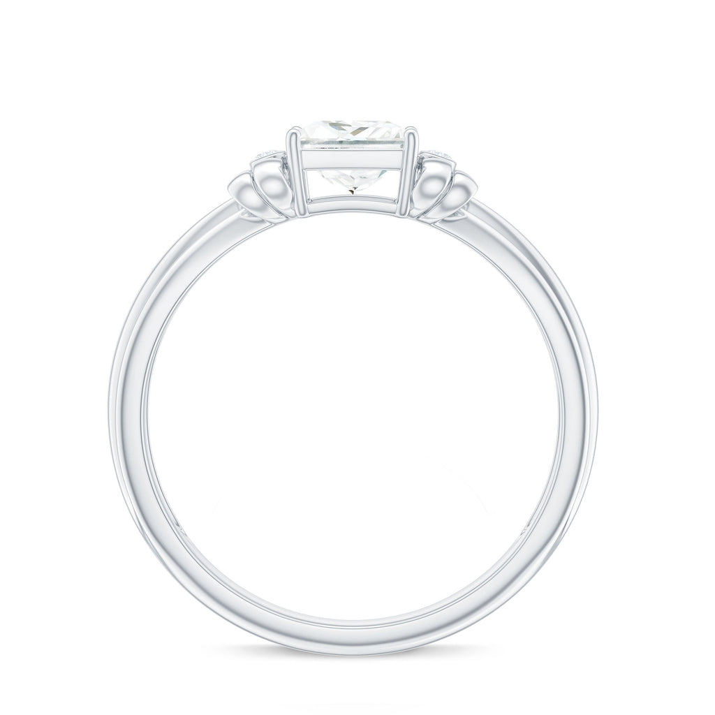 5 MM Princess Cut Certified Moissanite Designer Bow Engagement Ring