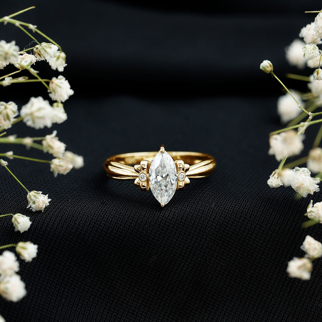 5x10mm Brilliant Cut Certified Moissanite Statement Ring