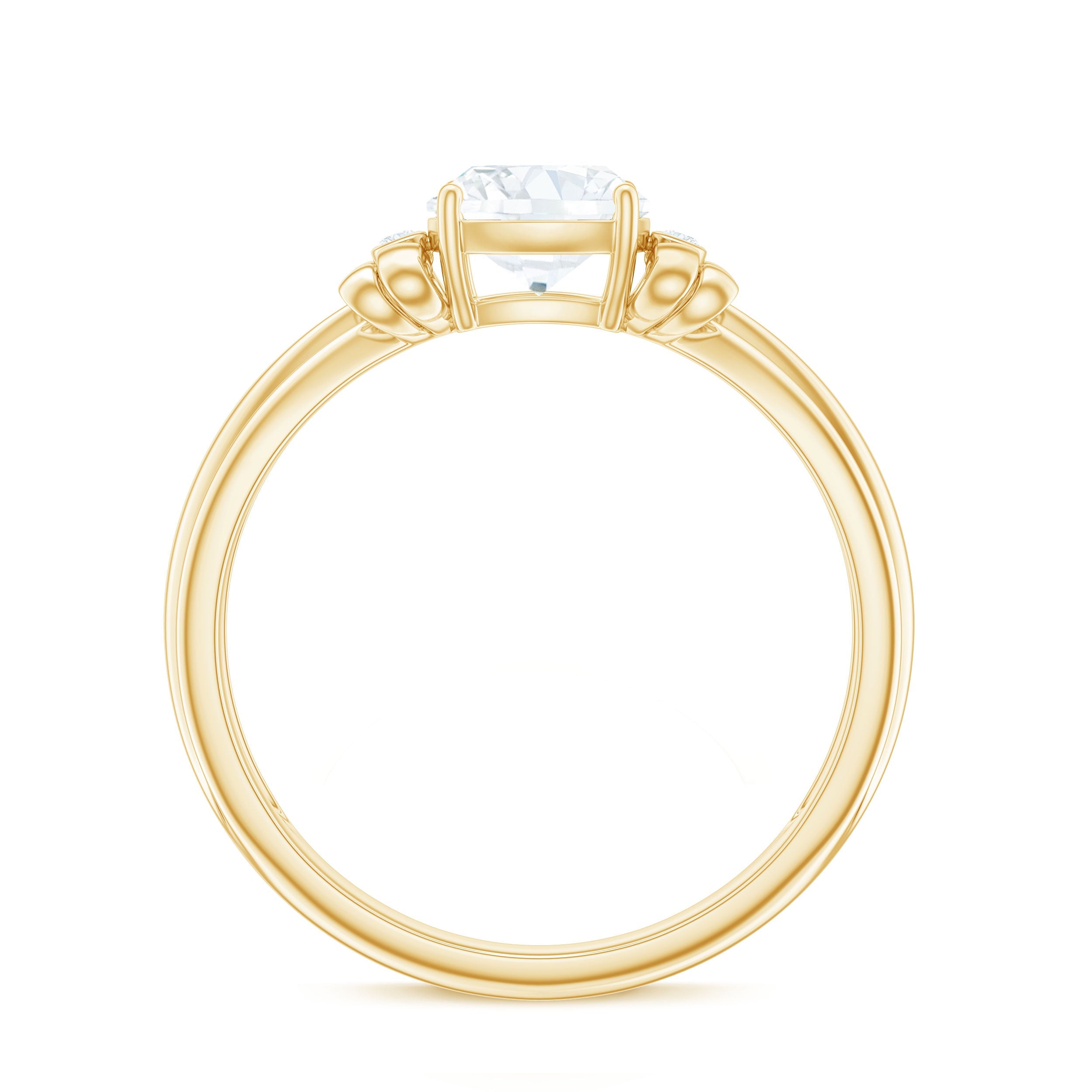 6mm Cushion Cut Moissanite Designer Solitaire Ring with Engraved Shank
