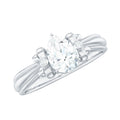 5X7mm Pear Shape Moissanite Bow Engagement Ring