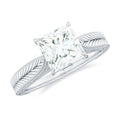 Princess Cut 6 MM Moissanite Solitaire Engagement Ring