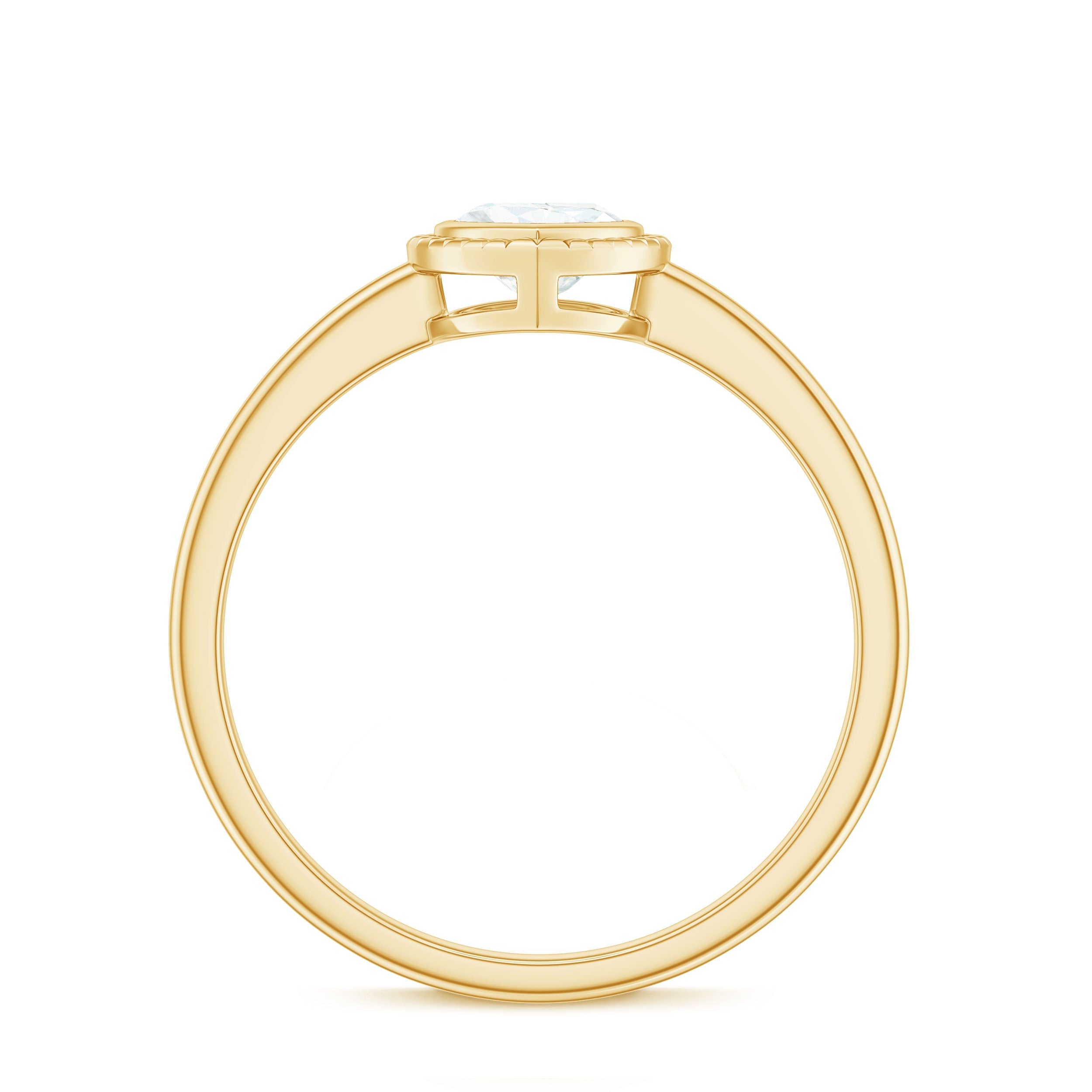 5mm Moissanite Heart Promise Ring in Bezel Setting