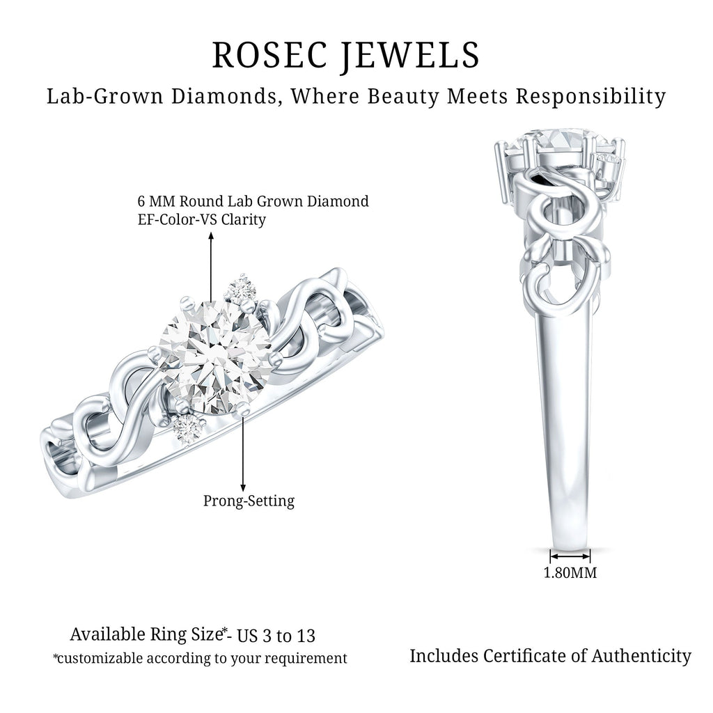 Lab Grown Diamond Art Deco Engagement Ring