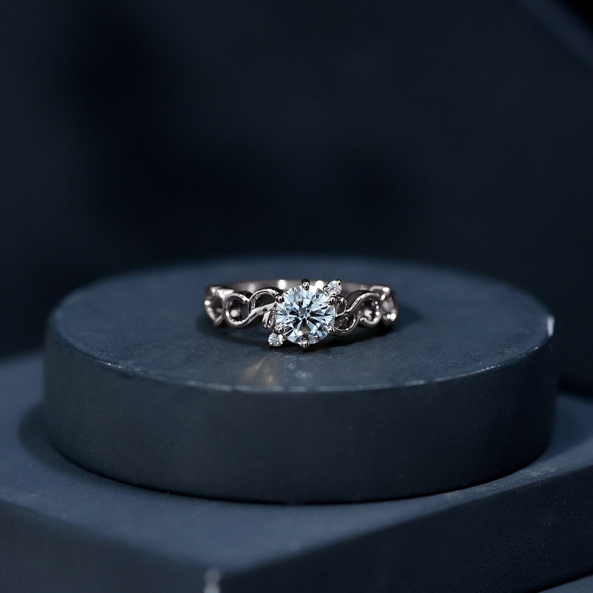 Lab Grown Diamond Art Deco Engagement Ring