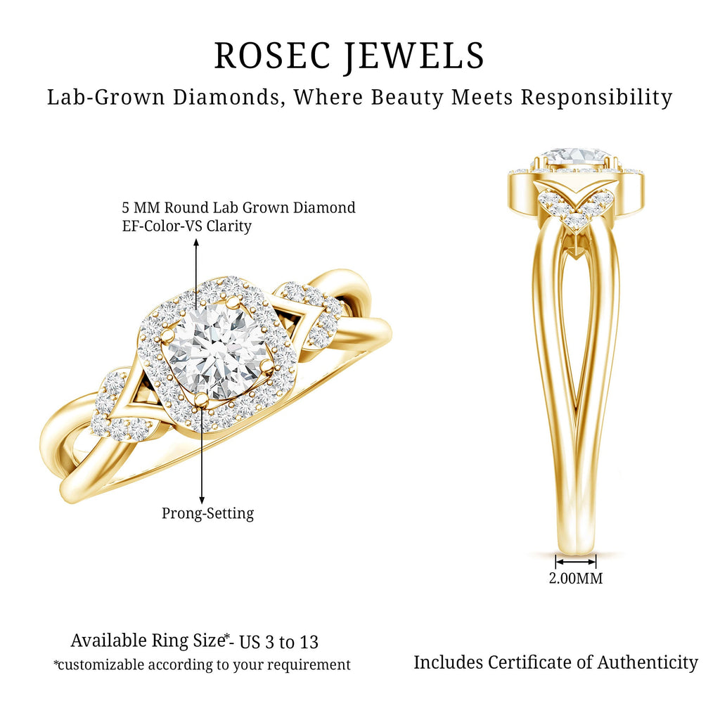 Lab Grown Diamond Halo Engagement Ring