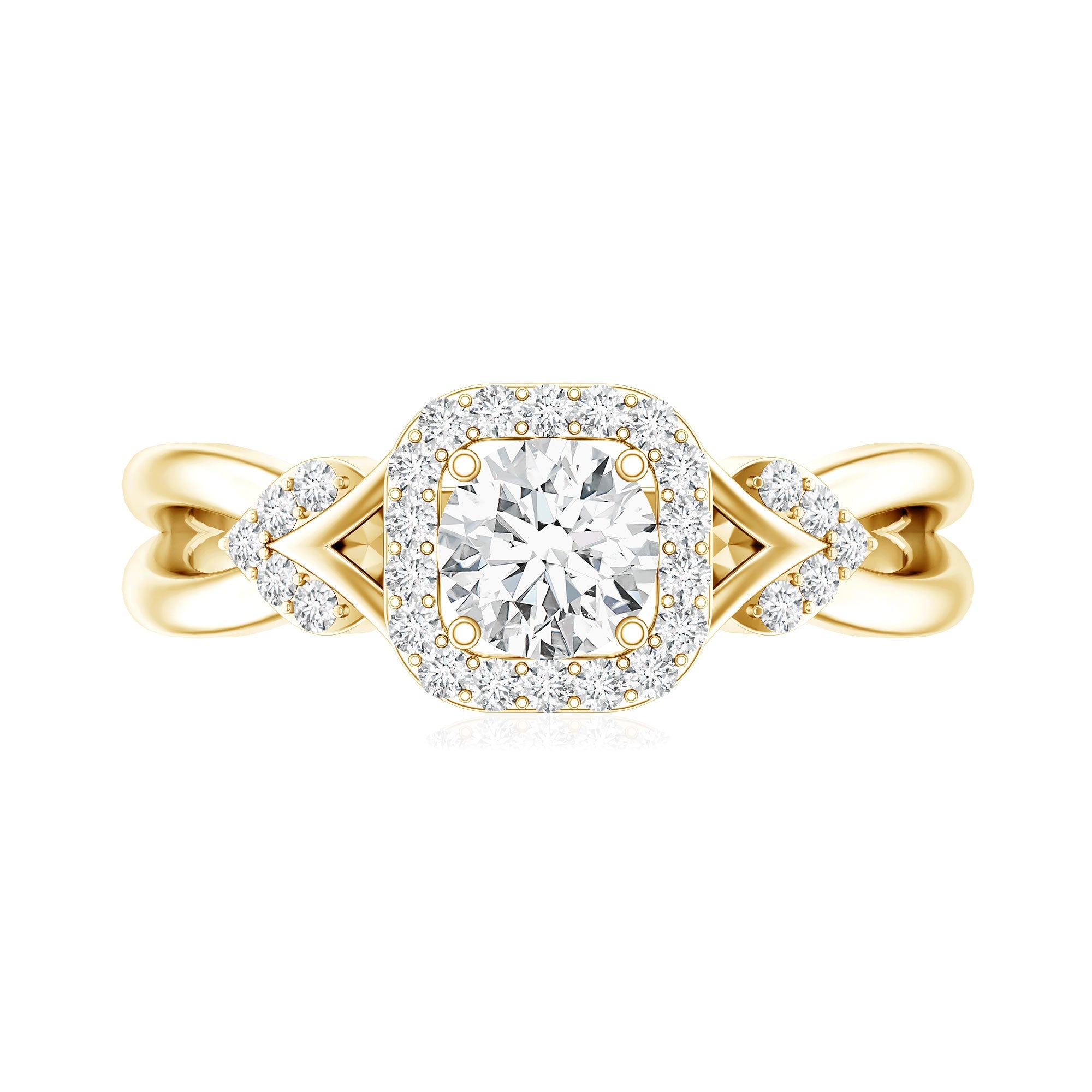 Lab Grown Diamond Halo Engagement Ring