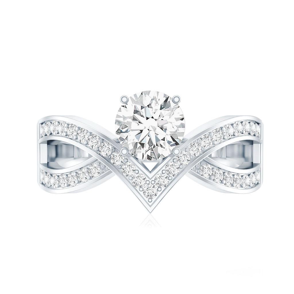 Certified Lab Grown Diamond Designer Solitaire Engagement Ring