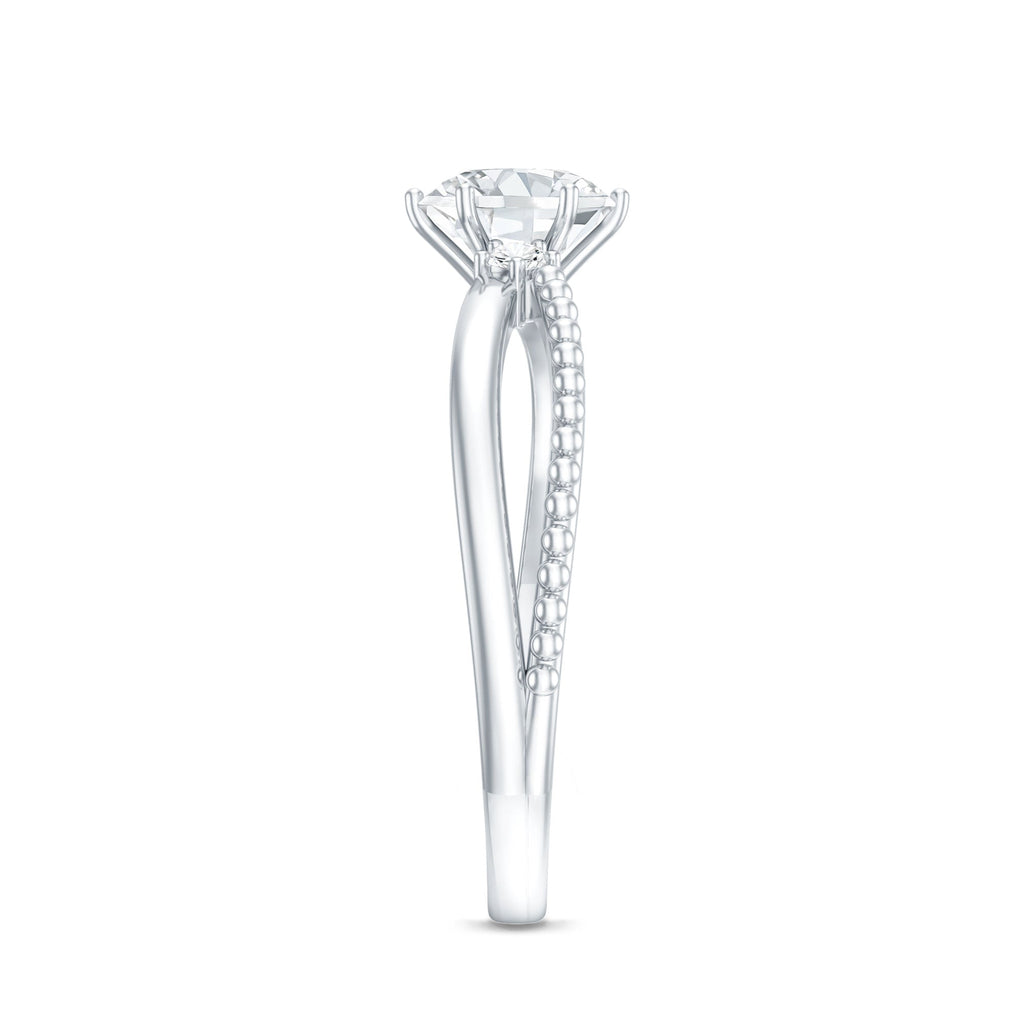 Lab Grown Diamond Solitaire Splt Shank Engagement Ring