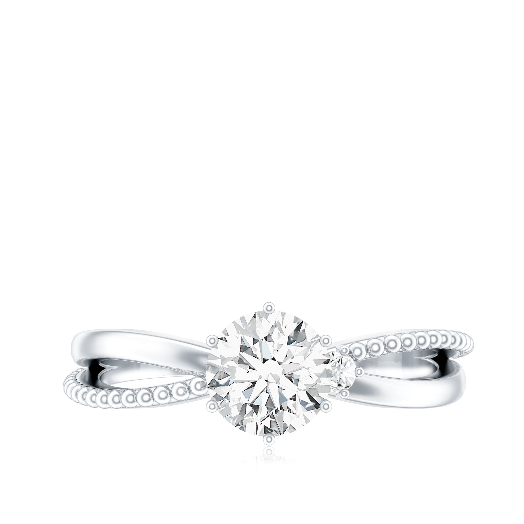 Lab Grown Diamond Solitaire Splt Shank Engagement Ring