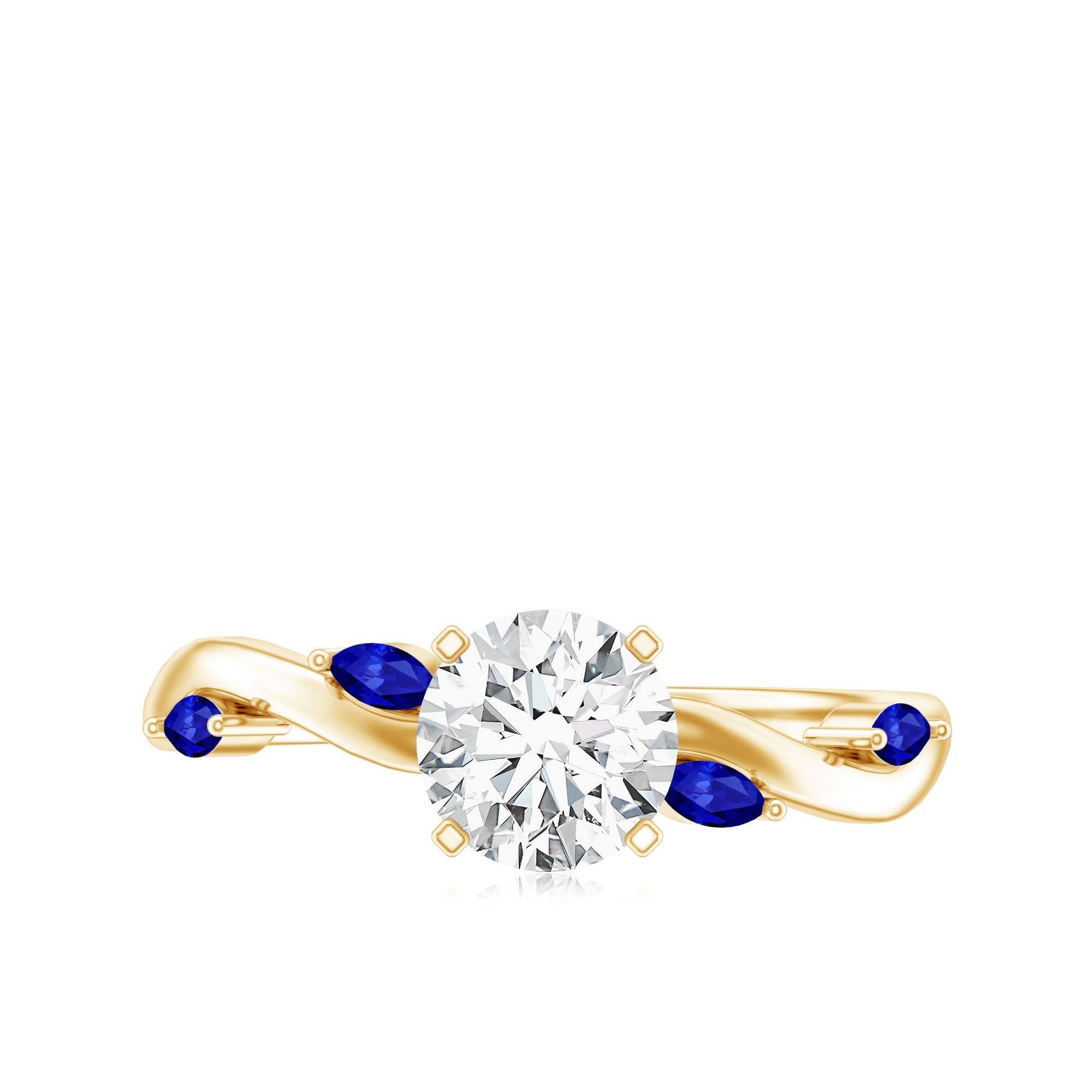 Certified Lab Grown Diamond Engagement Ring with Sapphire