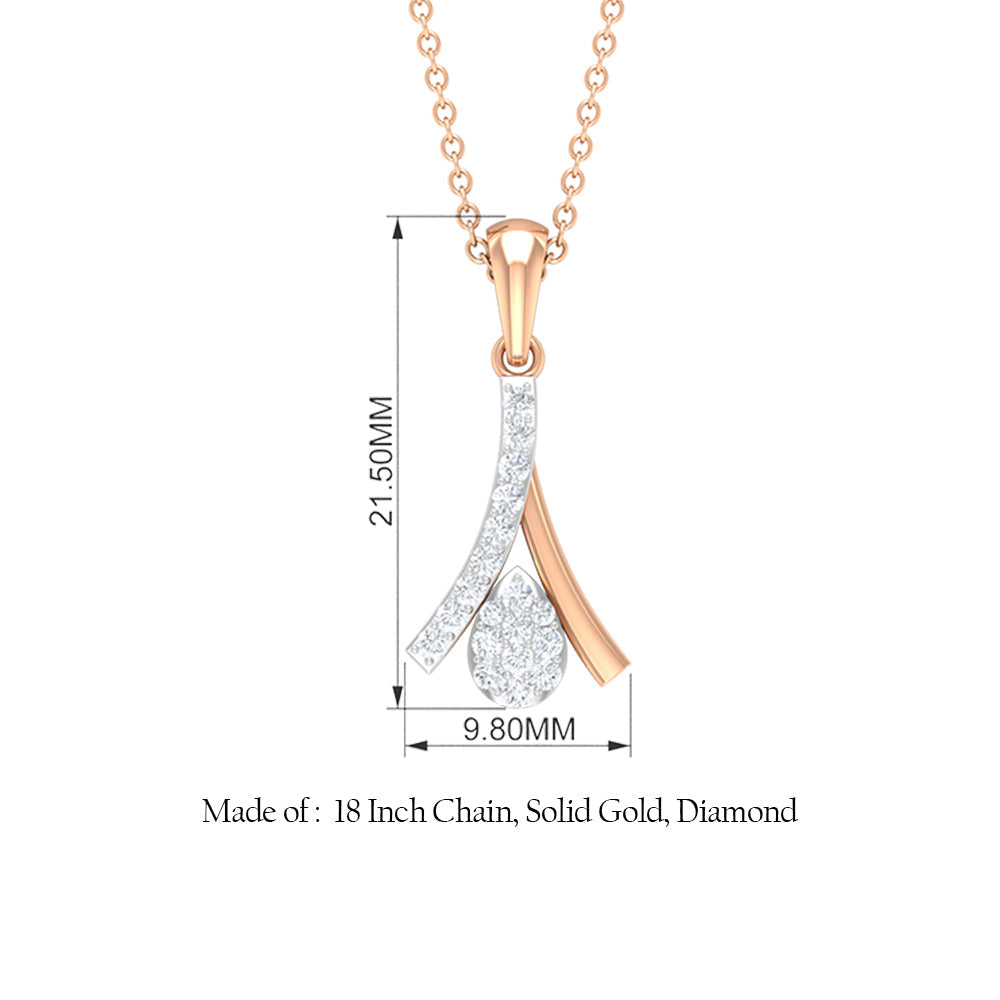 Certified Round Cut Diamond Cluster Necklace